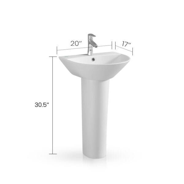 5300AS WH SWISH Pedestal Basin - Image 2