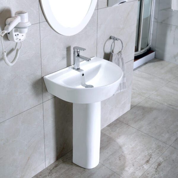 4070 WH SWISH Pedestal Basin - Image 3