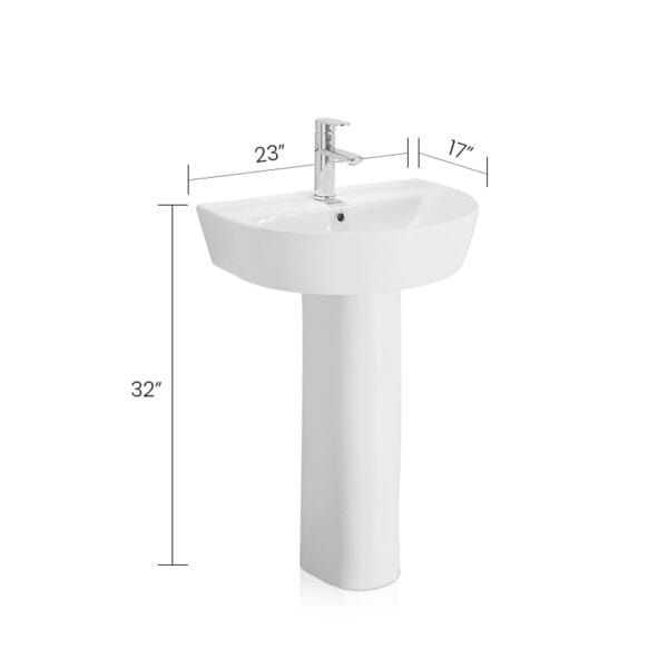 4070 WH SWISH Pedestal Basin - Image 2