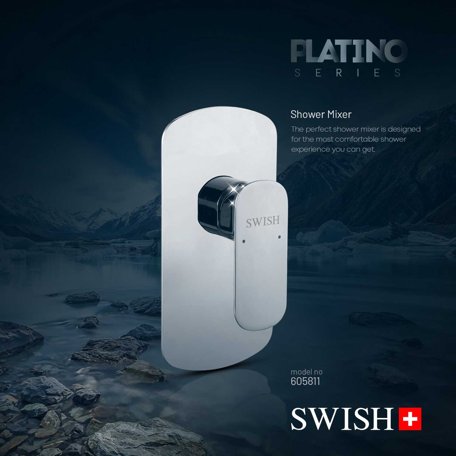 605811 SWISH Platino Shower Mixer 3 Way 1