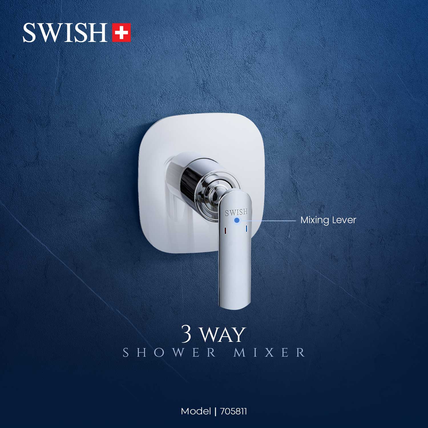 705811 SWISH Paris Shower Mixer 3 Way 3