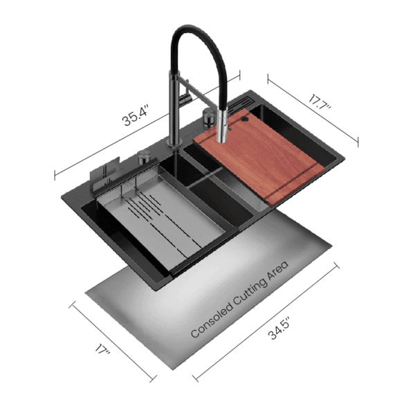 M1836DB SWISH Multifunctional Sink Moonlight Black - Image 3